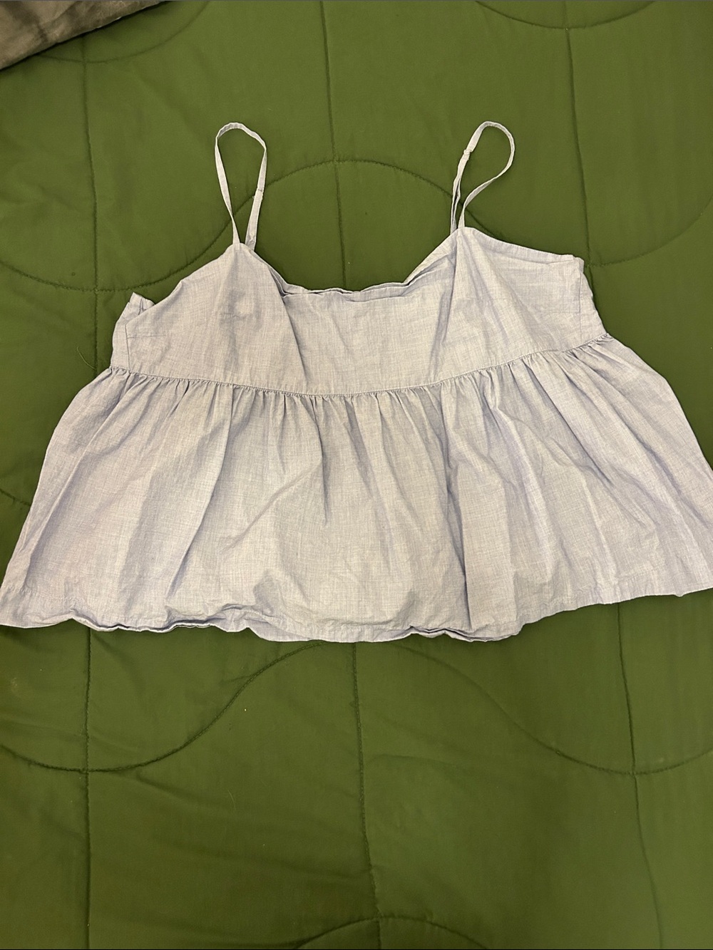 J. Crew Light Blue Striped Cotton Spaghetti Strap Camisole